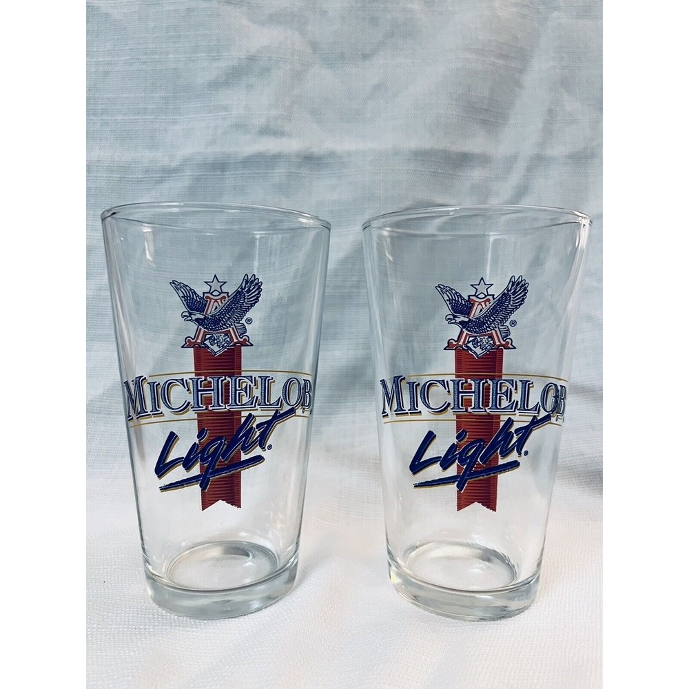 Michelob Light beer glasses Set Of 2